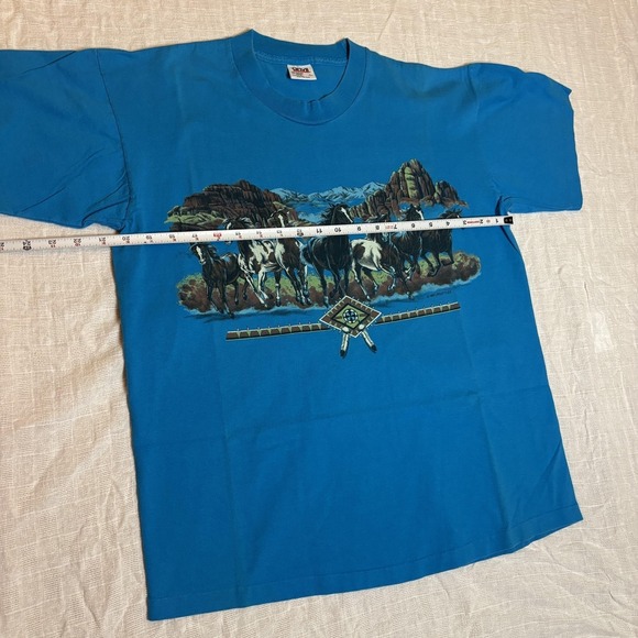 Vintage Wild Horses Shirt Mens Large Single Stitch USA 1993 Western Graphic 90s - Picture 11 of 11
